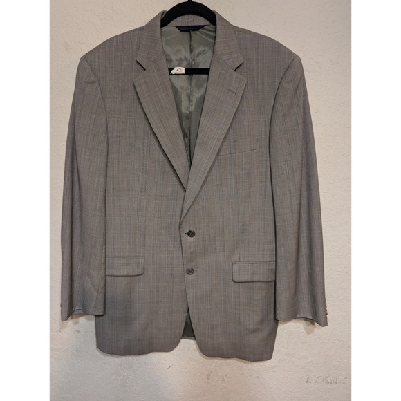 Burberry London Mens 42 Long Gray Plaid 100% Wool Kensington‎ Blazer Jacket